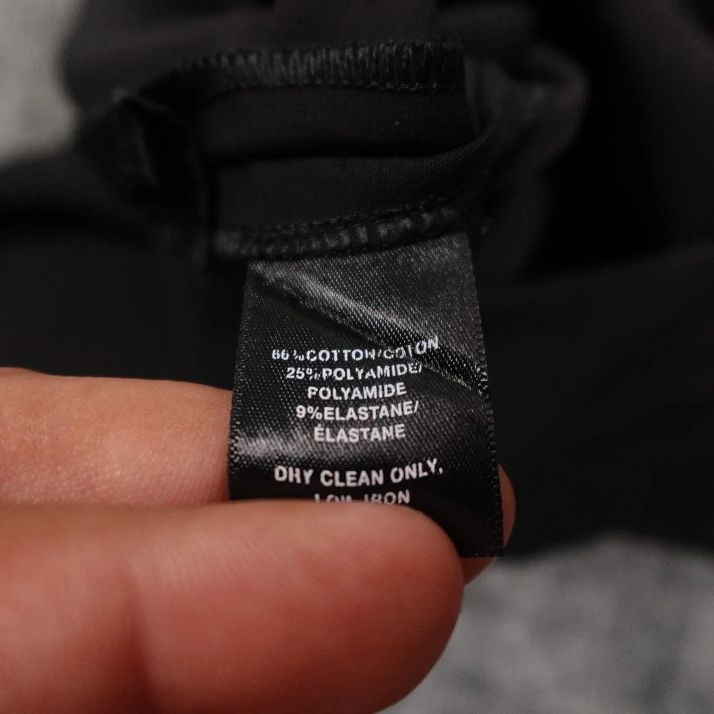 Lafayette 148 Stanton Pants Womens 16 Black Slim Tapered Stretch Cotton‎
